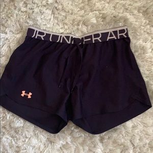 Purple under armour athletic shorts
